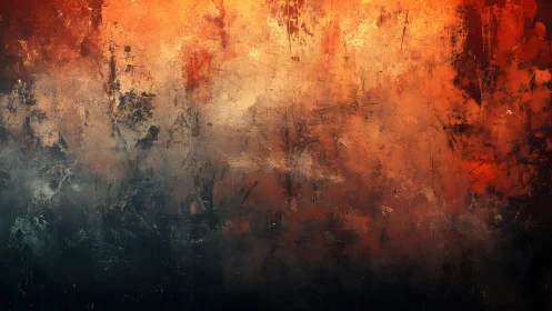 Fiery Abstract Texture with Bold Brush Strokes and Warm Hues.