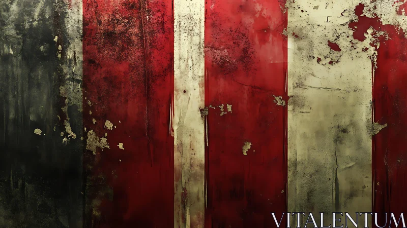 Distressed Vertical Striped Flag Art in Grunge Texture Style.
