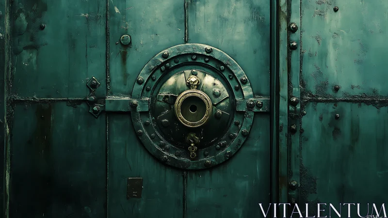 Industrial steel vault door with circular locking mechanism