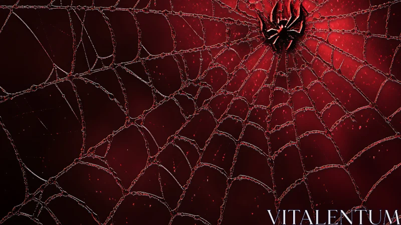 Crimson spiderweb radiates from molten emblem core.