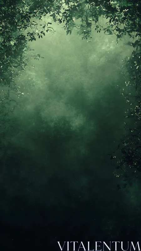 Emerald Forest Veil: Shadowed Canopy Dreamscape