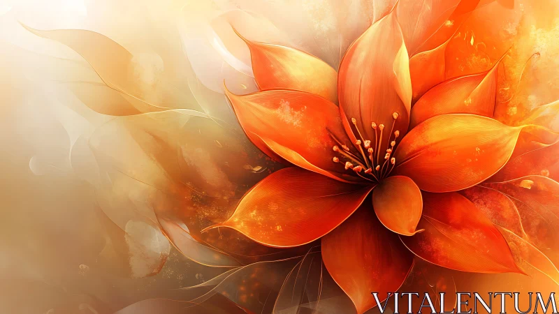 Glowing orange blossom unfolding in soft golden light.