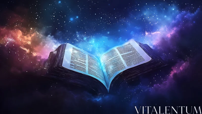 Cosmic codex suspended in nebular starfield illumination.