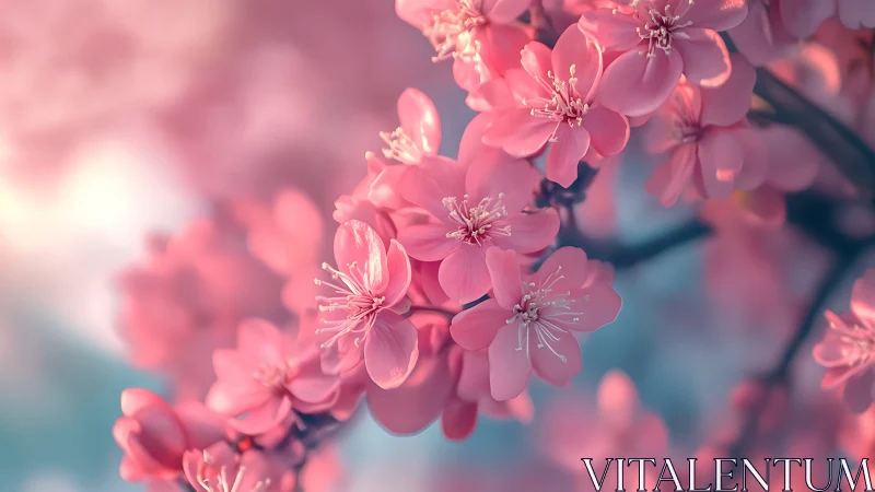 Pink Blossoms in Shallow Focus Composition.