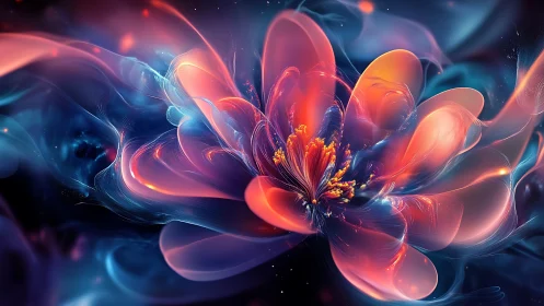 Nebula petals drift open like a glowing cosmic tide