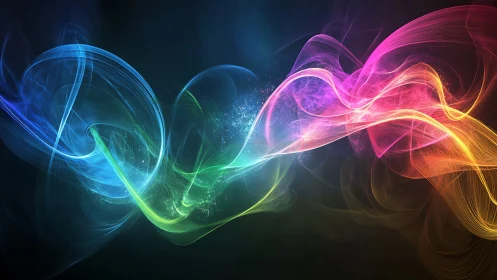 Chromatic light trails form dynamic flowing spectral ribbons