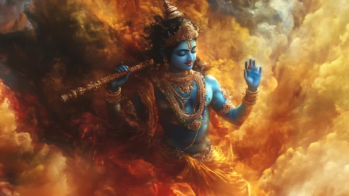 Chromatic deity study in volumetric nebular diffusion field.