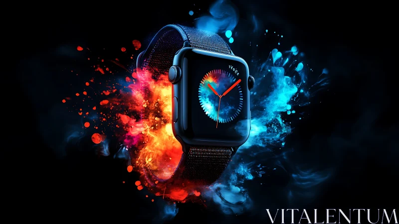 Timepiece dances between liquid fire and frozen electric mist