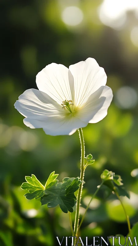 Sunlit white blossom quietly claims the morning spotlight