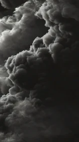 Monochrome cumulonimbus structure with dramatic chiaroscuro.