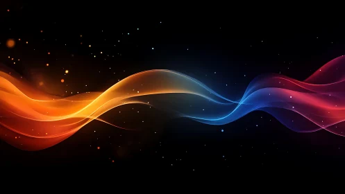 Luminous Wave Flow: Orange to Purple Gradient Abstract.