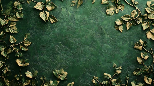 Verdant leaf border gently frames a calm textured green space