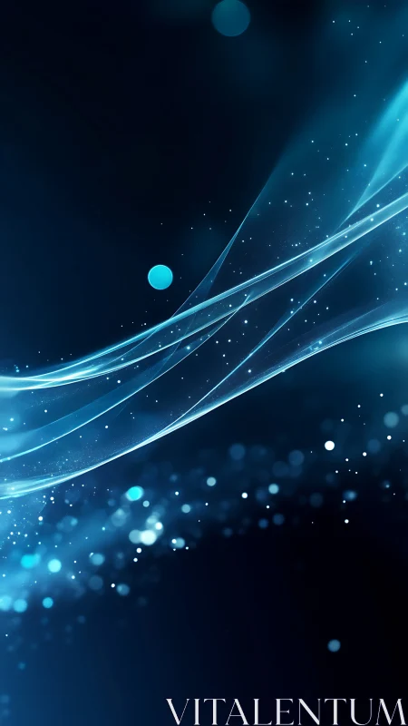 Starlit blue currents drift through a midnight digital cosmos.