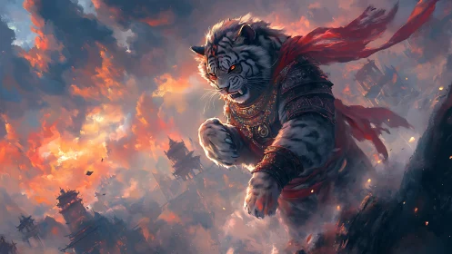 Sky-scorched citadel trembles beneath the warborne tiger