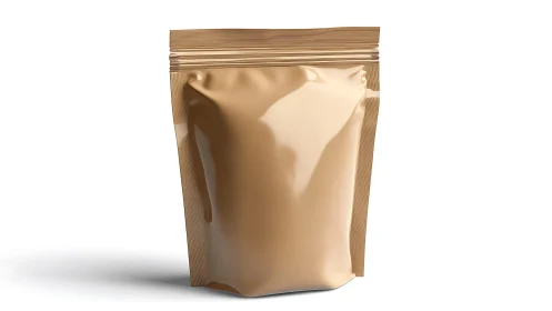 Matte stand-up pouch mockup with sealed gusseted geometry.