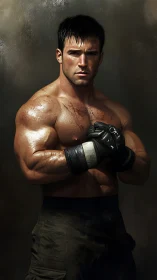 Calm between rounds with a focused, battle-ready boxer.