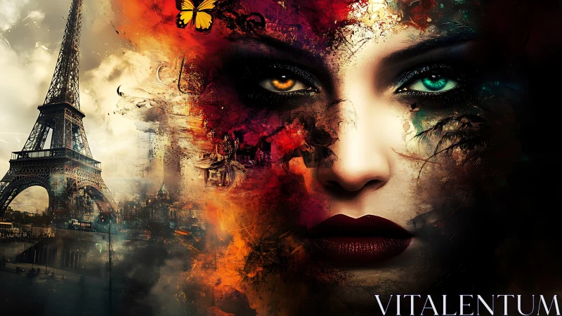 Mystical Parisian muse merges with fiery urban dreams