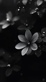 Dewy Petals Dance Against Midnight's Embrace