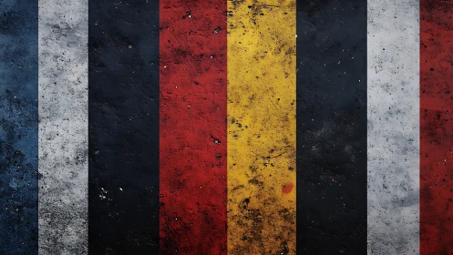 Weathered vertical stripes in tricolor grunge industrial palette