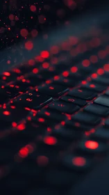 Low-key macro of backlit keyboard with shallow depth and bokeh