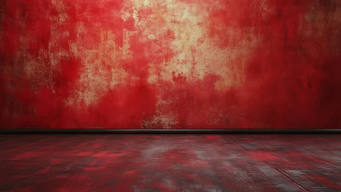 Crimson studio waits quietly, glowing with brushed firelight