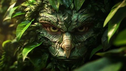 Leafy forest guardian watching quietly from the shadows.