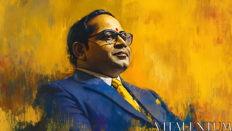 Portrait of a dignified leader set against radiant yellow light