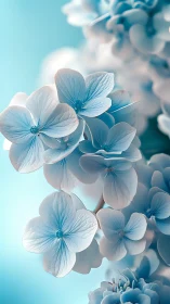 Delicate Blue Blossoms Bathed in Soft Sunlight.
