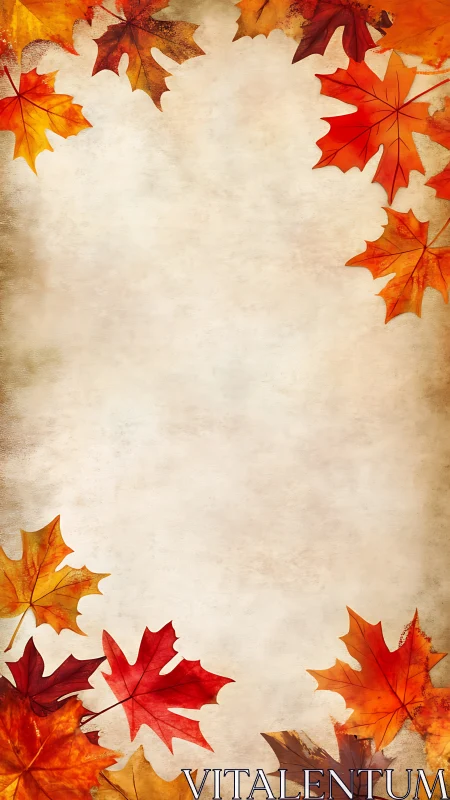 Autumn maple leaves frame a warm textured seasonal background