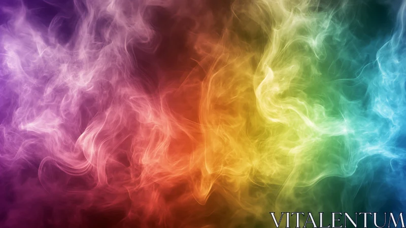 Chromatic smoke waves in radiant multicolor diffusion.