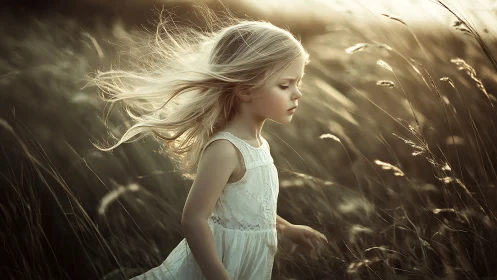 Young Girl in Wheat Field - Portrait Study