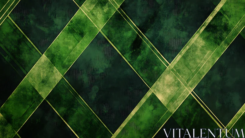 Emerald lattice drifts diagonally through a misty dark field