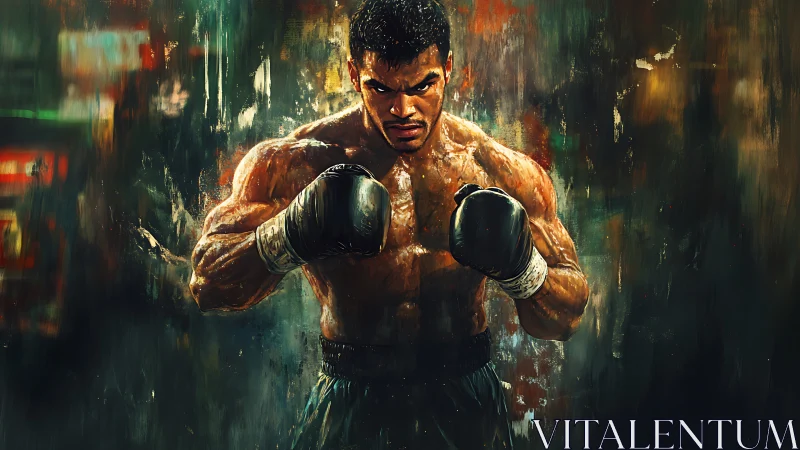 Boxer's Gritty Determination Blazes Through Stormy Shadows