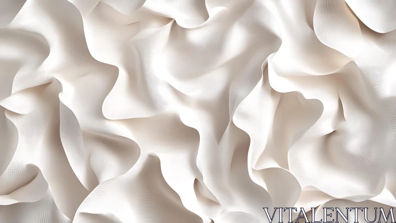 Soft White Fabric Folds Abstract Texture in Modern Minimalist Style.