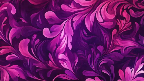 Digital painting of swirling magenta botanical flourishes.