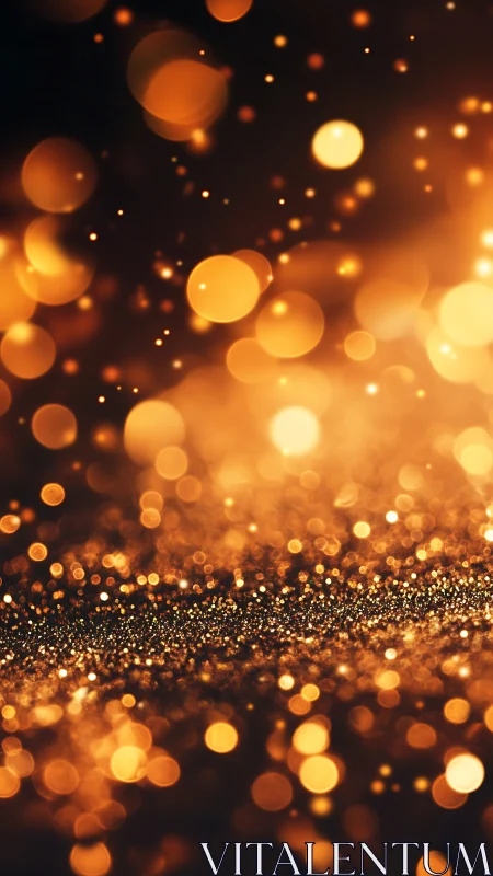 Golden bokeh lights drifting through a dreamy night glow.