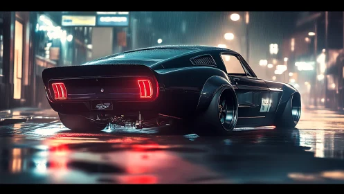 Midnight muscle prowls neon rain, idling like caged thunder