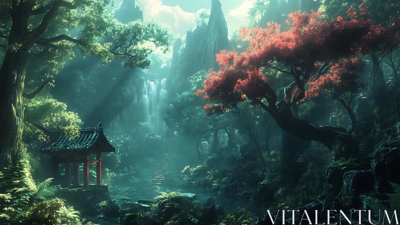 Where Crimson Canopies Whisper Secrets in Turquoise Valleys