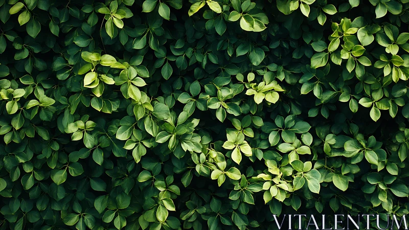 Dense overlapping green foliage forming uniform leaf surface.