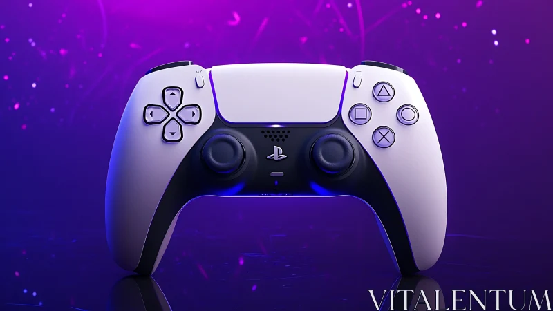 PlayStation 5 DualSense Controller in Purple Neon Environment