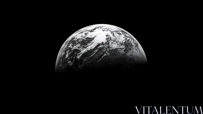 Quiet half-lit Earth drifting through deep velvet space.