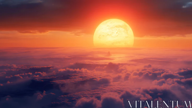 Stellar-scale sunrise over stratocumulus cloud ocean horizon