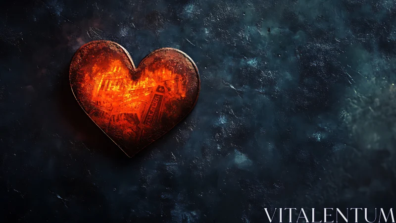 Incandescent Heart Burns Against Cosmic Tempest.