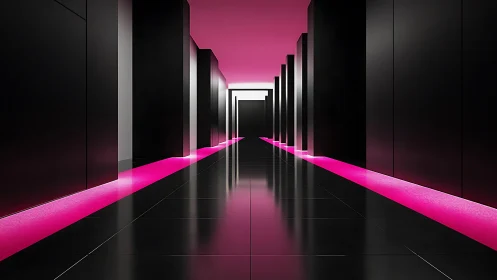Neon Passage: Electric Geometry Through Glowing Corridors.