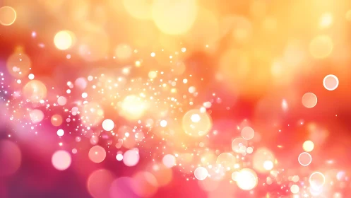Vibrant bokeh abstract with glowing circles in warm colors.