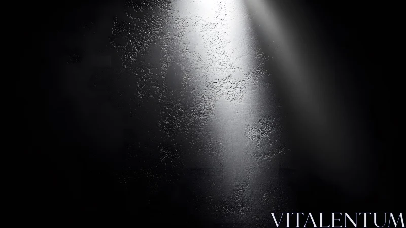 Textured dark wall with dramatic spotlight in minimalist style.