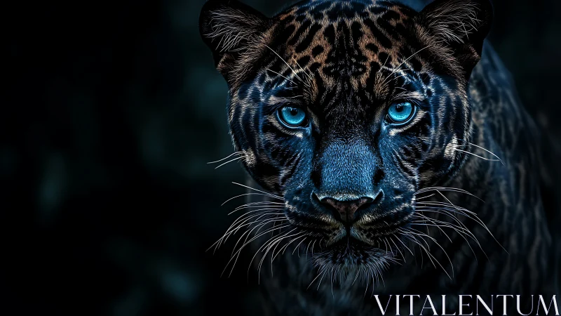 Sapphire Gaze: Where Midnight Stripes Meet Electric Blue.