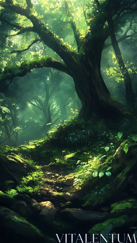 Enchanted Forest Sanctuary Where Light Discovers Shadow.