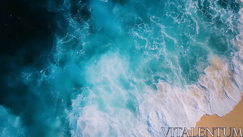 Gentle turquoise waves roll onto a soft sandy shoreline