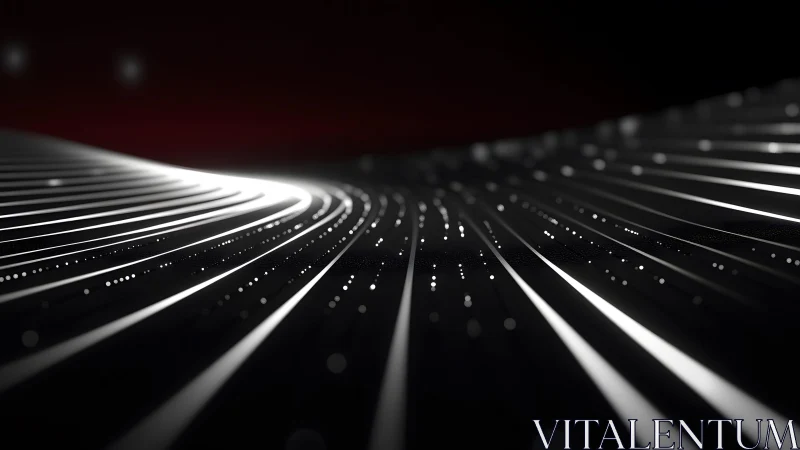 Abstract futuristic glowing lines on dark background, digital art style.